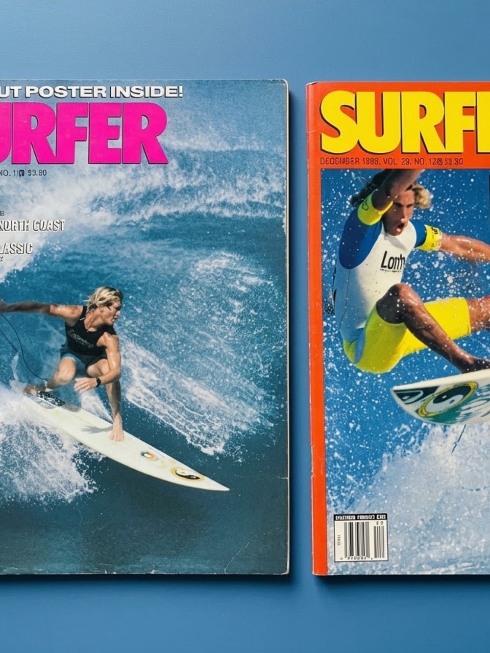 Vintage SURFER Magazine Lot of 2, 1988 John Parmenter Jason Borte Covers Surfing